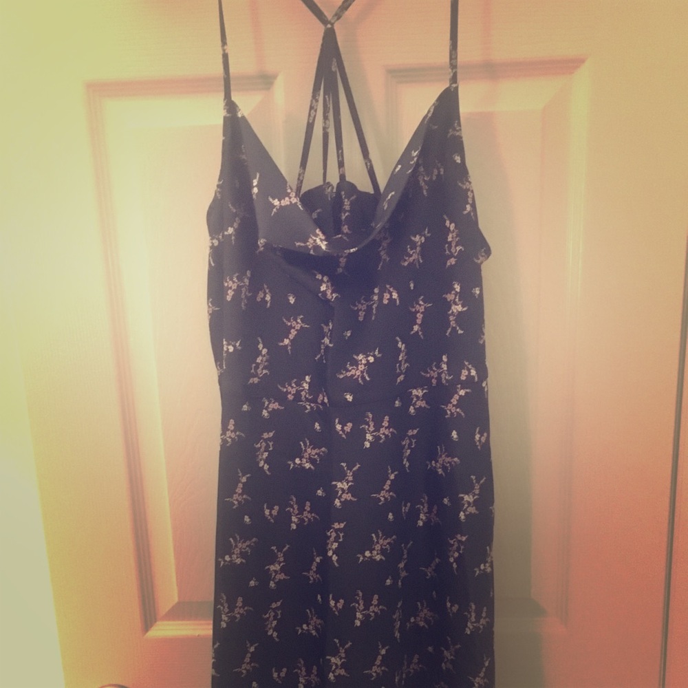 Blue Silk Flower Dress